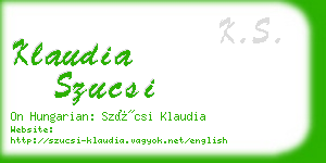 klaudia szucsi business card